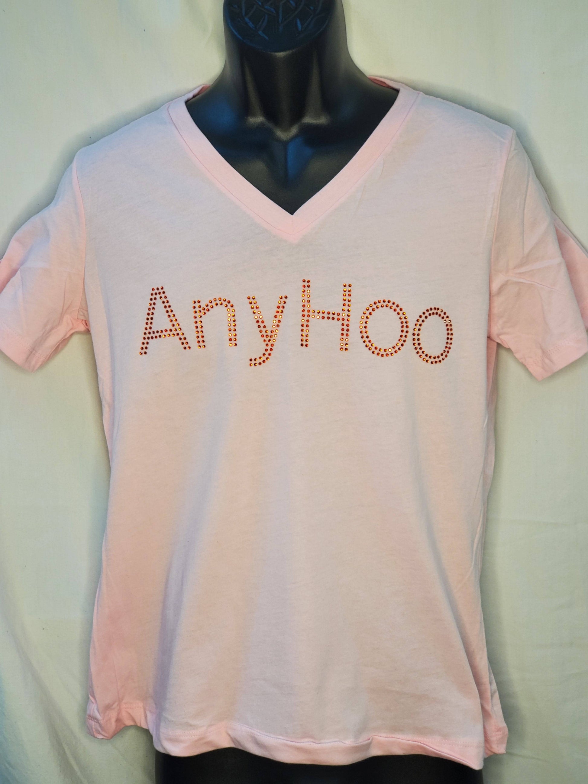 Anyhoo T Shirt with Rhinestones The Polite Southern way to Change the Subject - Top Drop Viral