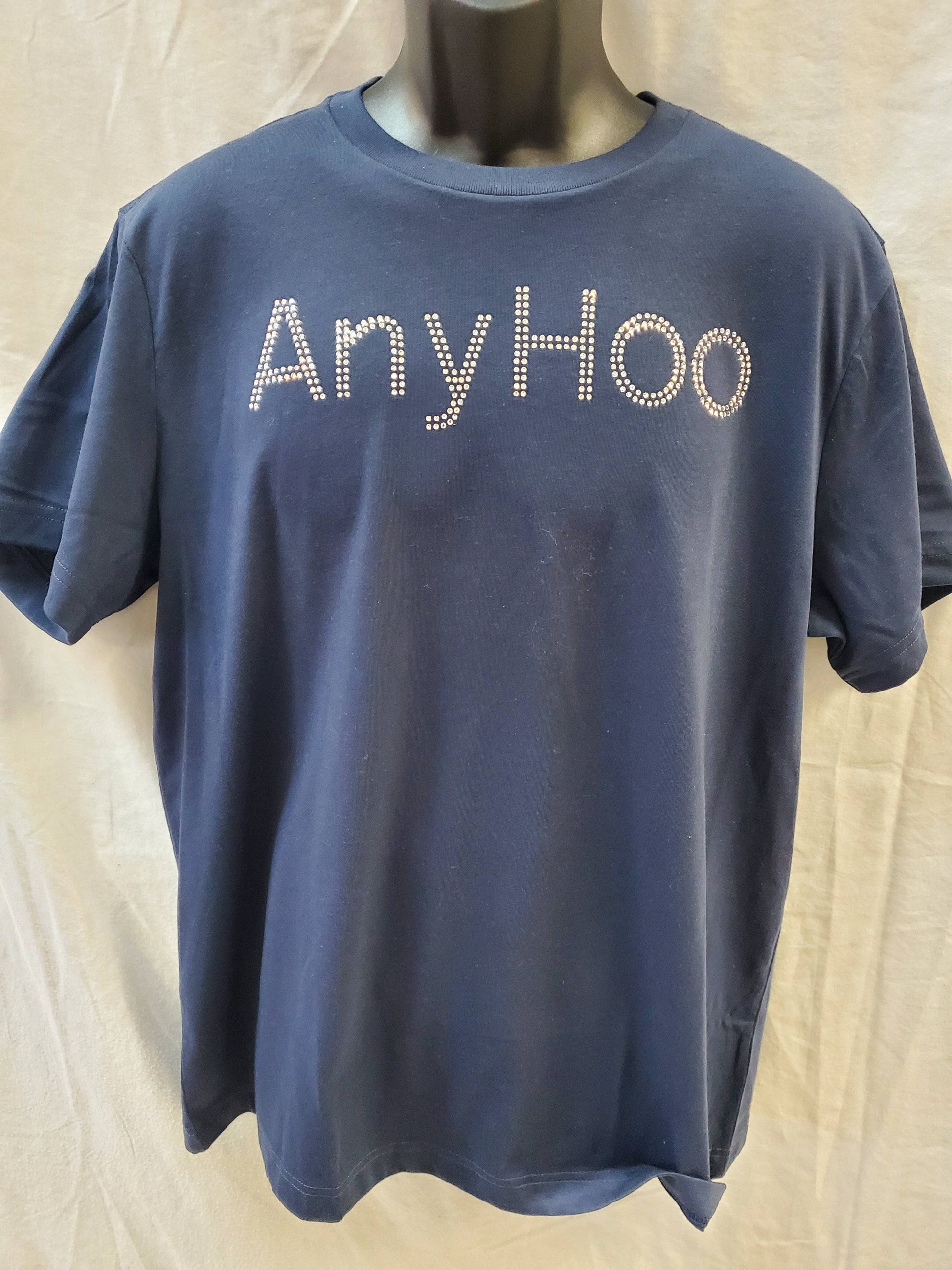 Anyhoo T Shirt with Rhinestones The Polite Southern way to Change the Subject - Top Drop Viral