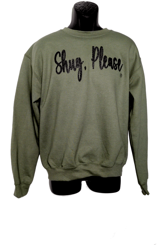 Camo Green with Black Glitter Show Your Southern Objection with Shug, Please (R) Unisex Crew Neck Sweatshirt (Copy) - Top Drop Viral